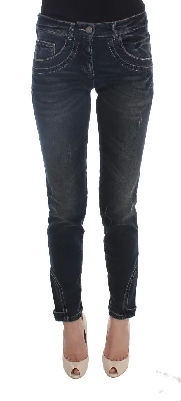 Christmas Jeans for Seasonal -Denim jeans for dinner dates-Ermanno Scervino  Cotton Blend Slim Fit Women's Jeans