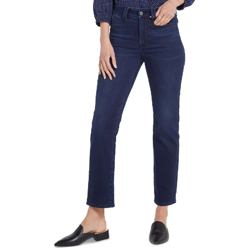 Office Jeans for Professional -Denim jeans for oversized tops-NYDJ Womens Compression Fit Ankle Straight Leg Jeans