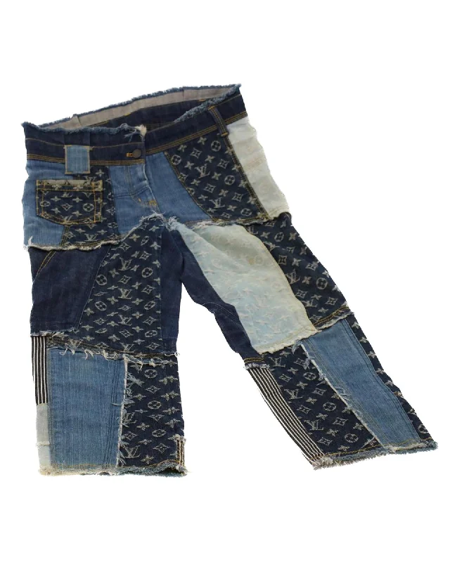 Affordable Jeans for Budget -Denim jeans for trendy looks-LOUIS VUITTON Patchwork Denim Jeans