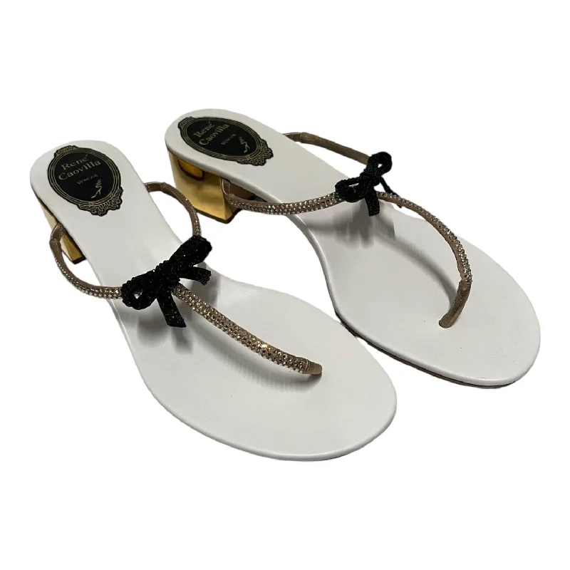 Comfortable sandals for men with mesh lining and slip-on convenience for comfort-Rene Caovilla/Sandals/US 7/Leather/WHT/