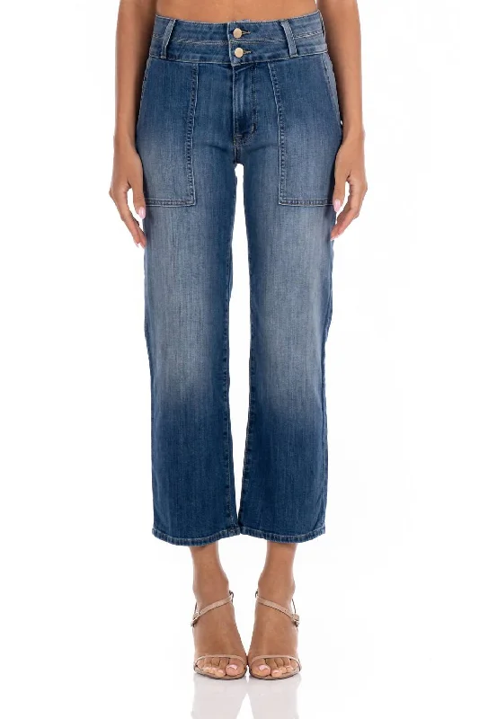 Jean Skirts for Feminine -Denim jeans with boyfriend style-Brando Jeans In Siesta