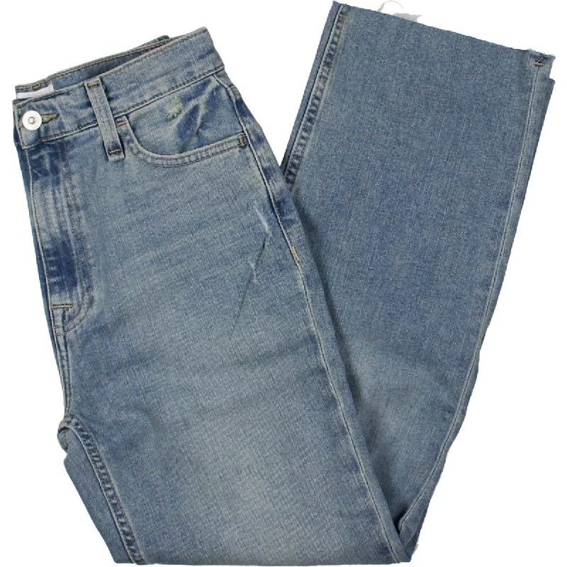 Cutoff Shorts Jeans for Fun -Denim jeans with tapered legs-Hudson Womens Noa Mid-Rise Straight Leg Cropped Jeans