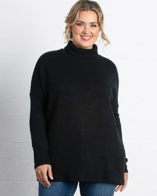 Plus size dresses with bold cuts make statements -Dress for graduation-Paris Turtleneck Tunic Sweater