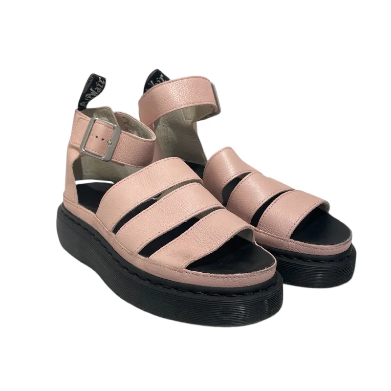 Elegant sandals for women with metallic straps and open-toe design for parties-Dr.Martens/Sandals/US 7/Red/Leather/