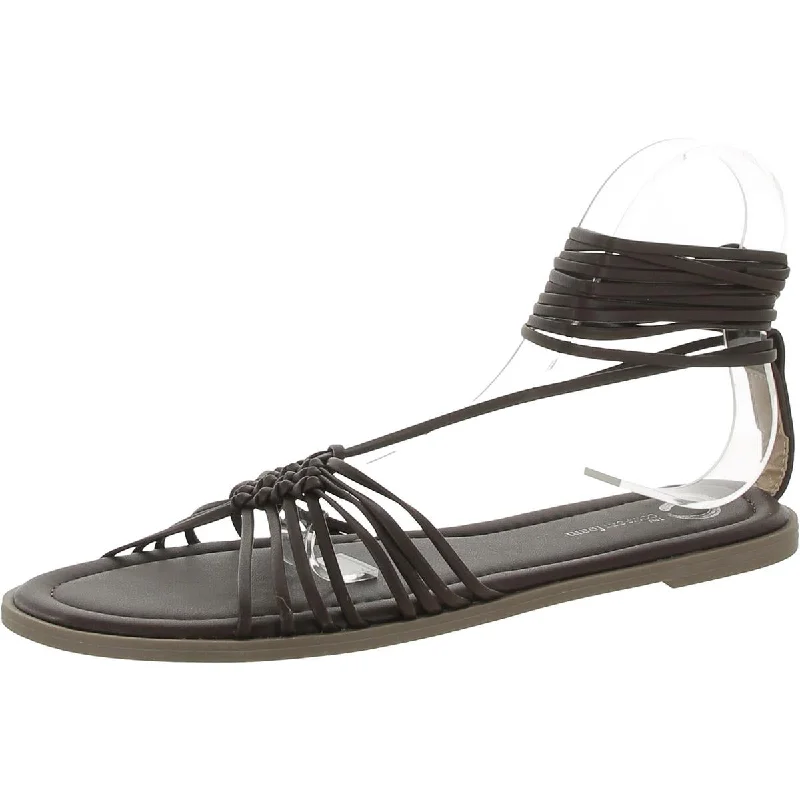 Trendy sandals for men with fabric straps and casual design for laid-back style-Journee Collection Womens Faux Leather Strappy Sandals