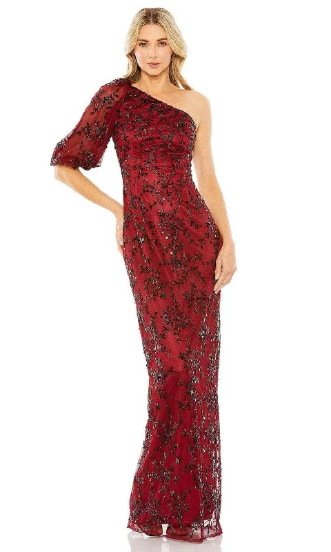 Plus size dresses for stylish looks stay cool -Dress with puff sleeves-Mac Duggal 5912 - Sheath Evening Dress