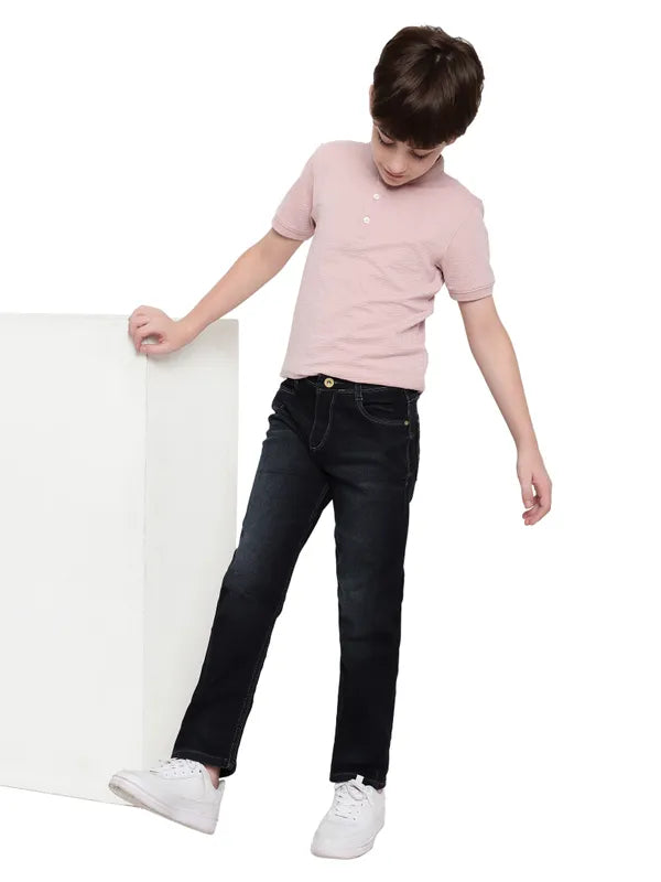 Patchwork Jeans for Bohemian -Denim jeans with side stripes-Octave Boys Mid Rise Clean Look Stretchable Jeans