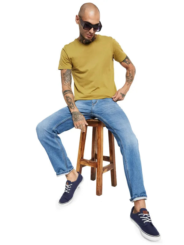 Dark Wash Jeans for Elegance -Denim jeans with stretch-Octave Men Light Fade Clean Look Cotton Jeans