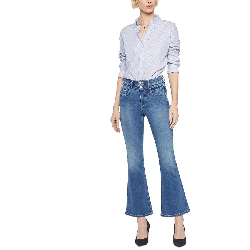 Club Jeans for Social -Denim jeans for road trips-NYDJ Womens Ava High Rise Medium Wash Flare Jeans