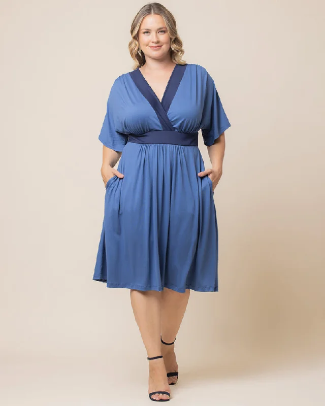 Plus size dresses with soft cotton feel comfy -Dress with sheer fabric-Paige Colorblock Dress - Sale!