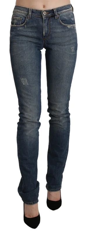 Valentine's Day Jeans for Romantic -Denim jeans for brunch-Ermanno Scervino  Washed Mid Waist Skinny  Women's Jeans