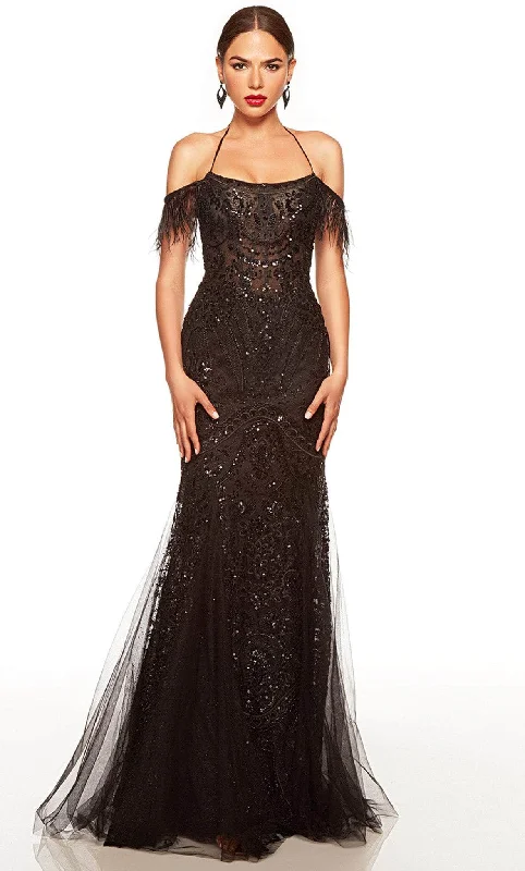 Plus size dresses with bold cuts make statements -Dress for graduation-Alyce Paris 61416 - Beaded Lace Scoop Neck Prom Gown