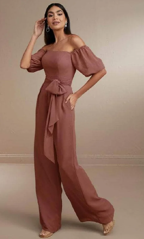 Plus size dresses with stretchy knits hug curves -Dress for Mother's Day-Christina Wu Celebration 22171 - Long Jumpsuit