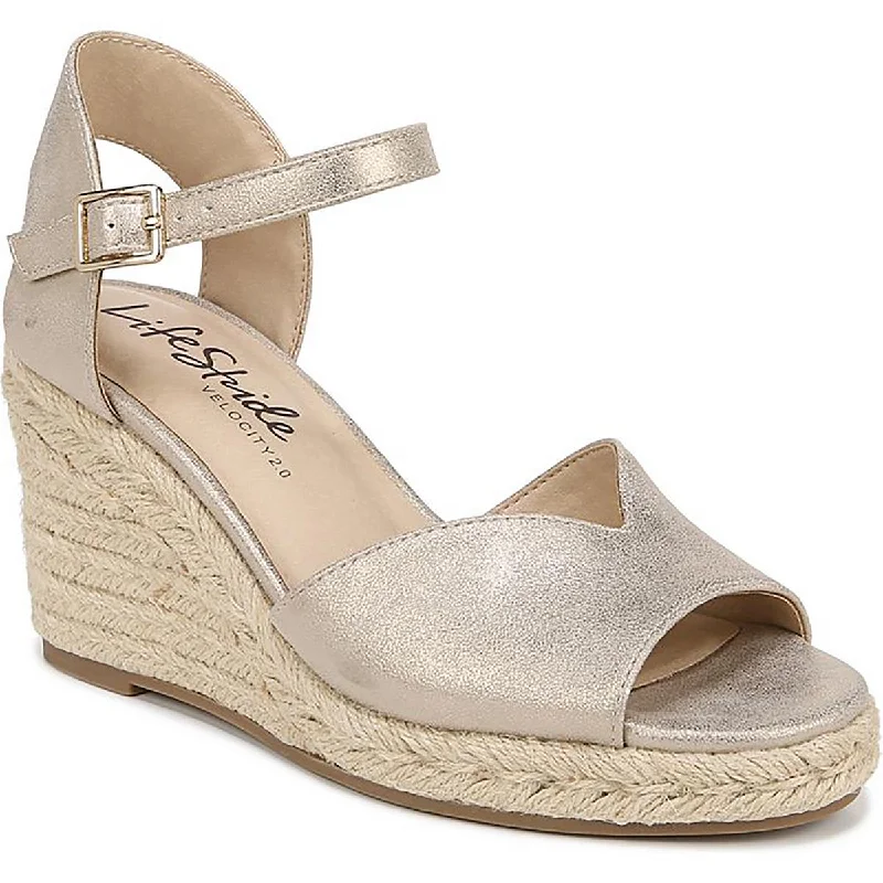 Casual sandals for women with lightweight construction and adjustable ankle straps-LifeStride Womens Tess Wedge Sandals