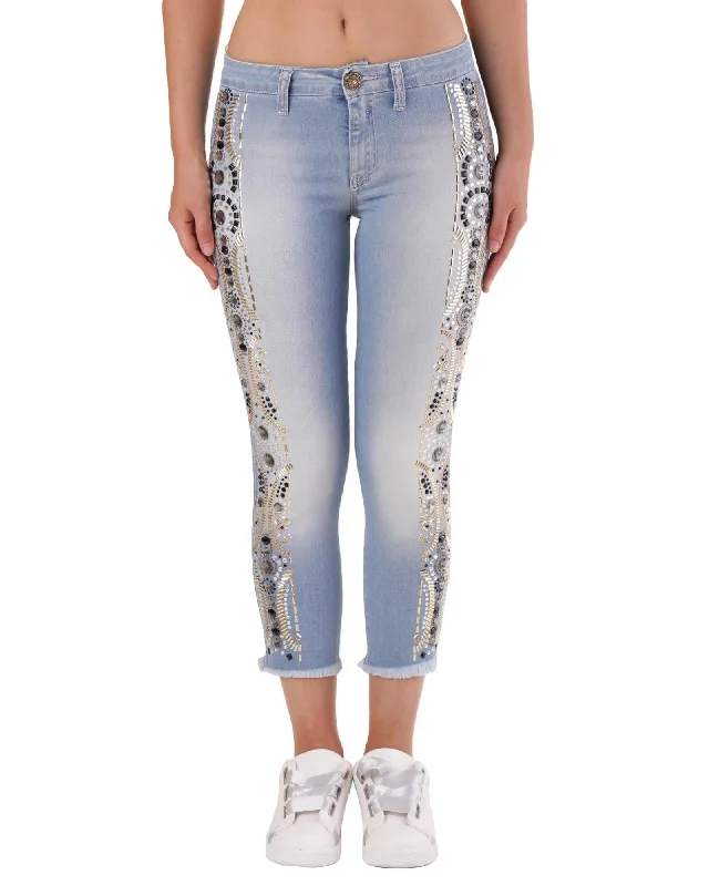 Birthday Jeans for Celebration -Denim jeans for special occasions-Met Womens Skinny Embellished Jeans