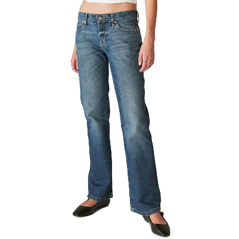 Five Pocket Jeans for Storage -Denim jeans with oversized fit-Lucky Brand Womens Easy Rider Mid-Rise Dark Wash Bootcut Jeans