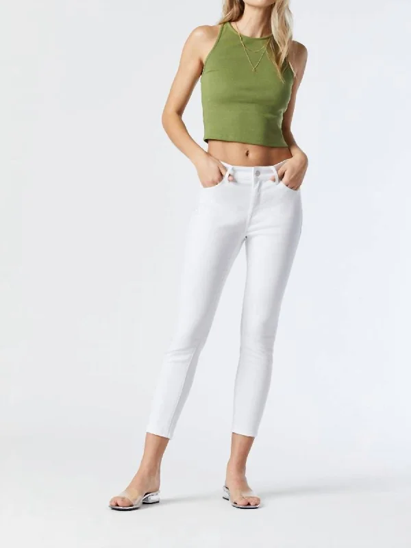 Bermuda Shorts Jeans for Modesty -Denim jeans with relaxed fit-Tess Skinny Jeans In Double White Supersoft