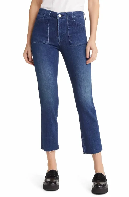 Cutoff Shorts Jeans for Fun -Denim jeans with tapered legs-Le High Straight Trapunto Jeans In Aurora