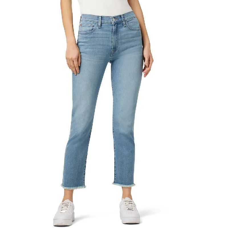 White Jeans for Fresh Look -Denim jeans with embroidery-Hudson Womens Blair High Rise Cropped Straight Leg Jeans