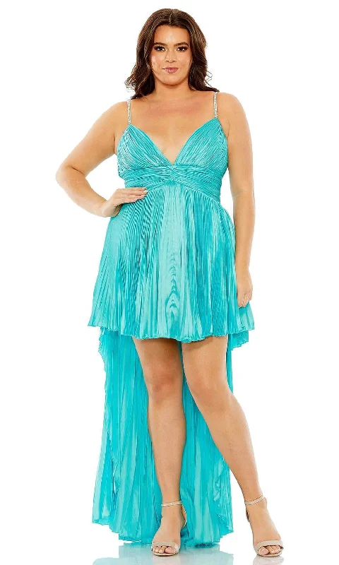 Plus size dresses with sleek silhouettes look sharp -Dress for cosplay-Mac Duggal 77007 - High Low Pleated Formal Dress