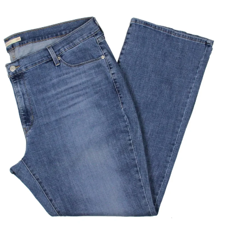 Distressed Jeans for Edgy Style -Denim jeans for plus size-Levi's Womens Plus Light Wash Low Rise Bootcut Jeans