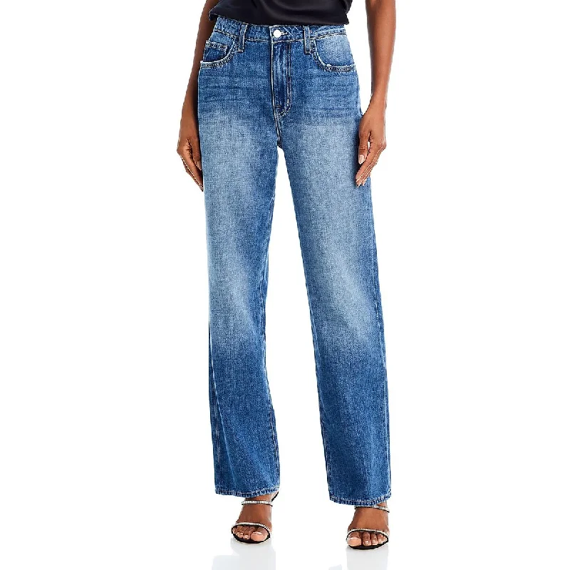 Capri Jeans for Beach Style -Denim jeans for autumn-L'Agence Womens Jones High Rise Faded Straight Leg Jeans