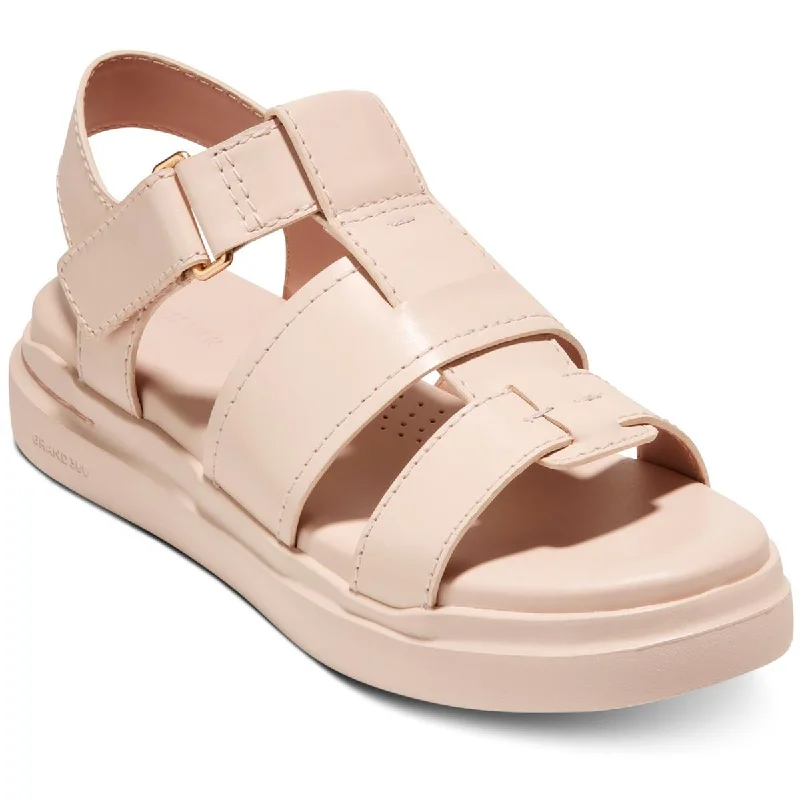 Elegant sandals for evening events with satin finish and embellished details-Cole Haan Womens Grandpro Rally Faux Leather Strappy Fisherman Sandals