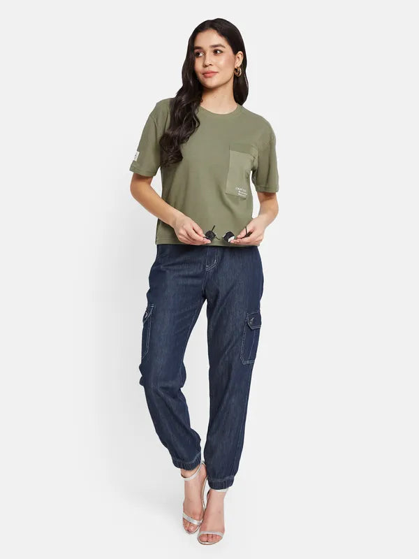 Relaxed Jeans for Comfortable -Denim jeans for classic looks-Mettle Women Low Distress Cotton Stretchable Jeans