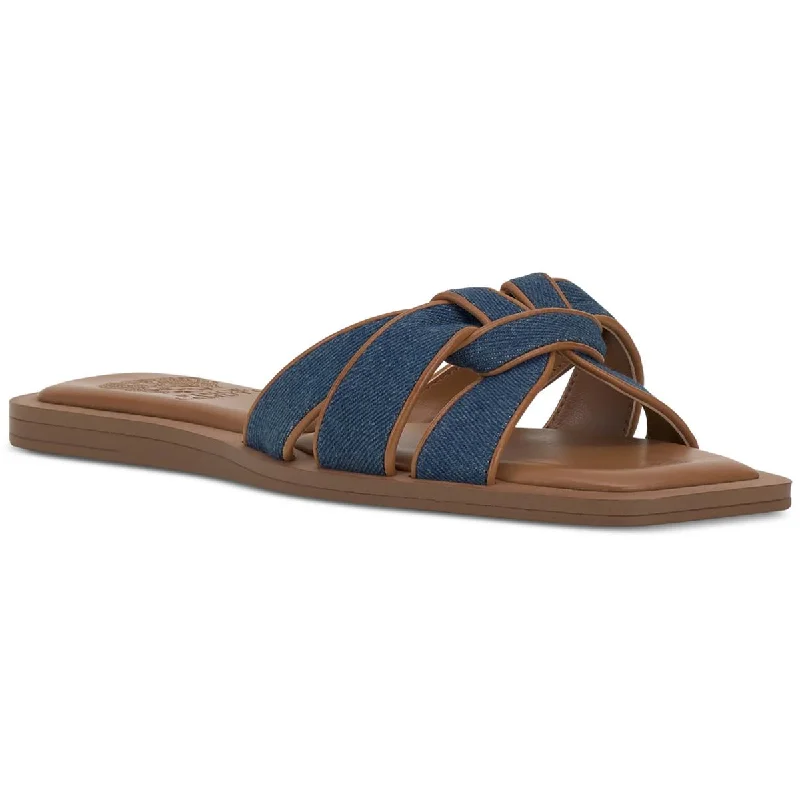 Waterproof sandals for men with durable straps and slip-resistant soles-Vince Camuto Womens Barcelens Leather Slip On Slide Sandals