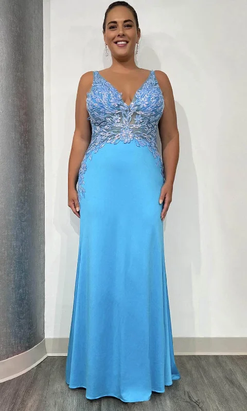 Plus size dresses featuring animal prints feel wild -Dress with sequins-Tiffany Designs 16137 - Beaded Lace Illusion Evening Gown