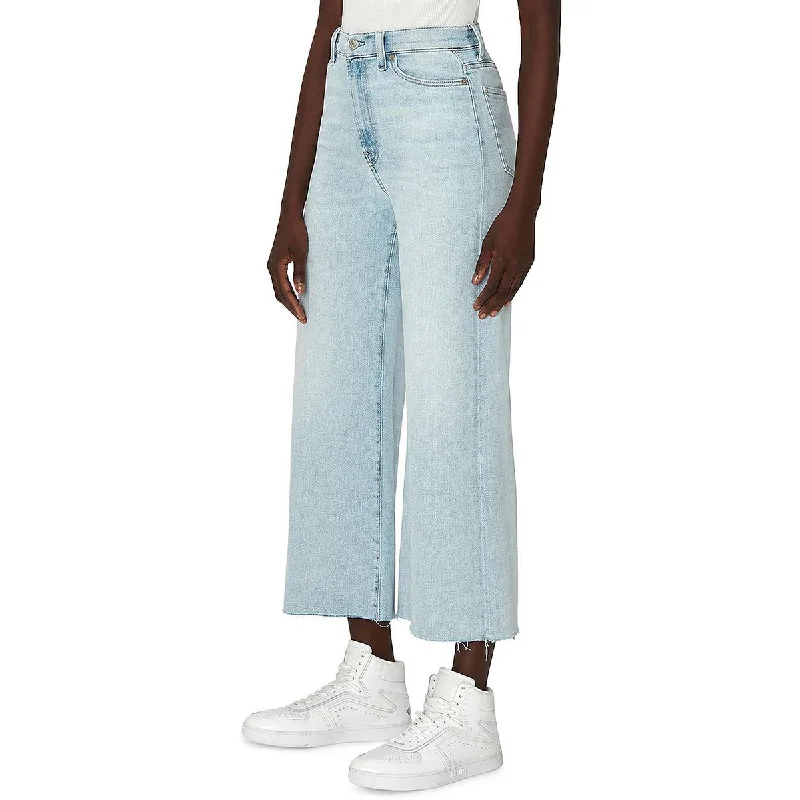 Embroidered Jeans for Detail -Denim jeans for college students-7 For All Mankind Womens Ultra High Rise Denim Cropped Jeans