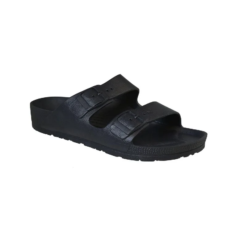 Trendy sandals for men with color-block design and durable soles for casual wear-Tecs Womens Footbed Buckle Wedge Sandals