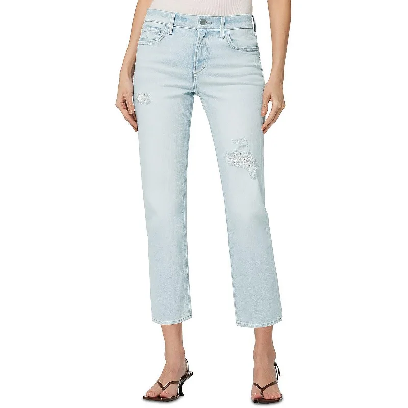 Button Fly Jeans for Traditional -Denim jeans with faded effect-Joe's Womens Lara Denim Cropped Cigarette Jeans