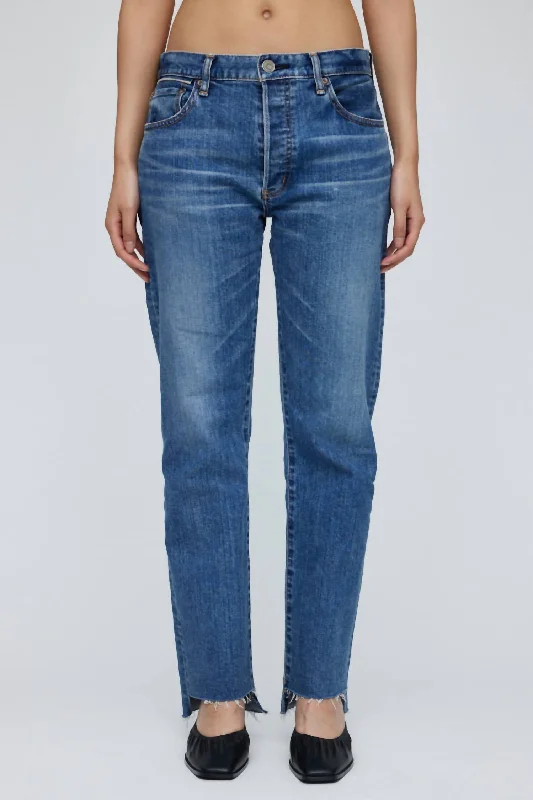 Embroidered Jeans for Detail -Denim jeans for college students-Harris Straight Jeans In Blue