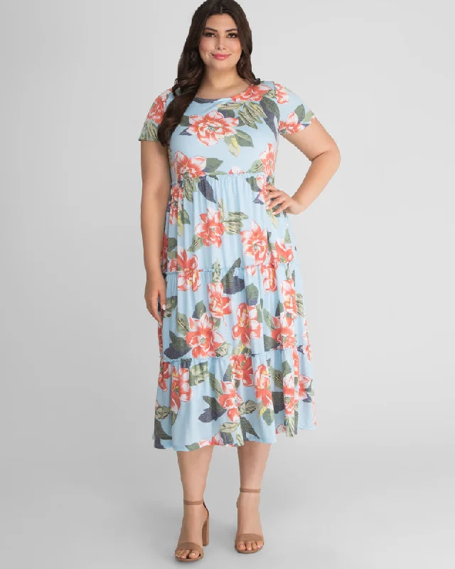 Plus size dresses for formal events look elegant -Dress for museum visits-Tara Floral Plus Size Maxi Dress - Sale!