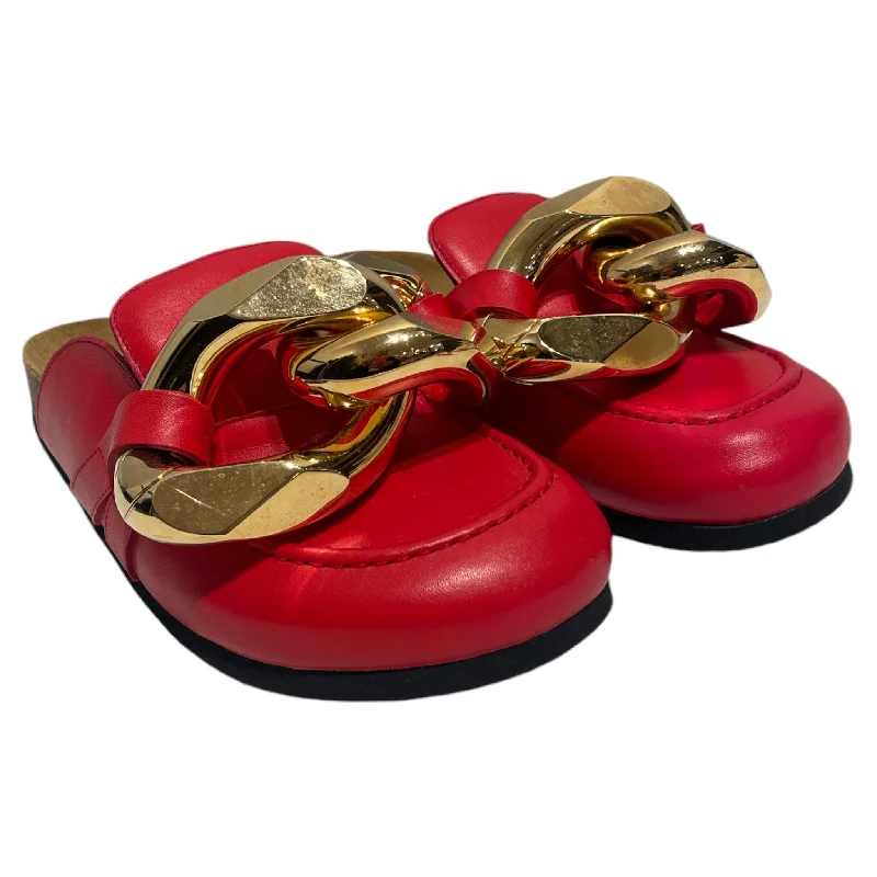 Trendy sandals for women with braided straps and comfortable footbed for casual style-JW ANDERSON(J.W.ANDERSON)/Sandals/Leather/RED/Ankle Strap/JW Anderson Red sandels