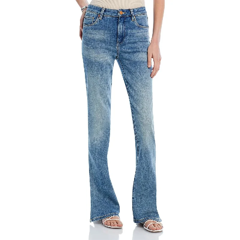 Work Jeans for Tough Jobs -Denim jeans for modern style-[BLANKNYC] Womens High Rise Faded Flare Jeans