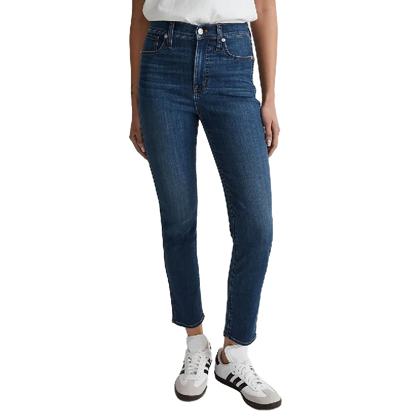 Belt Loops Jeans for Accessorizing -Denim jeans with two-tone design-Madewell Womens Stovepipe Narrow Leg Dark Wash Ankle Jeans