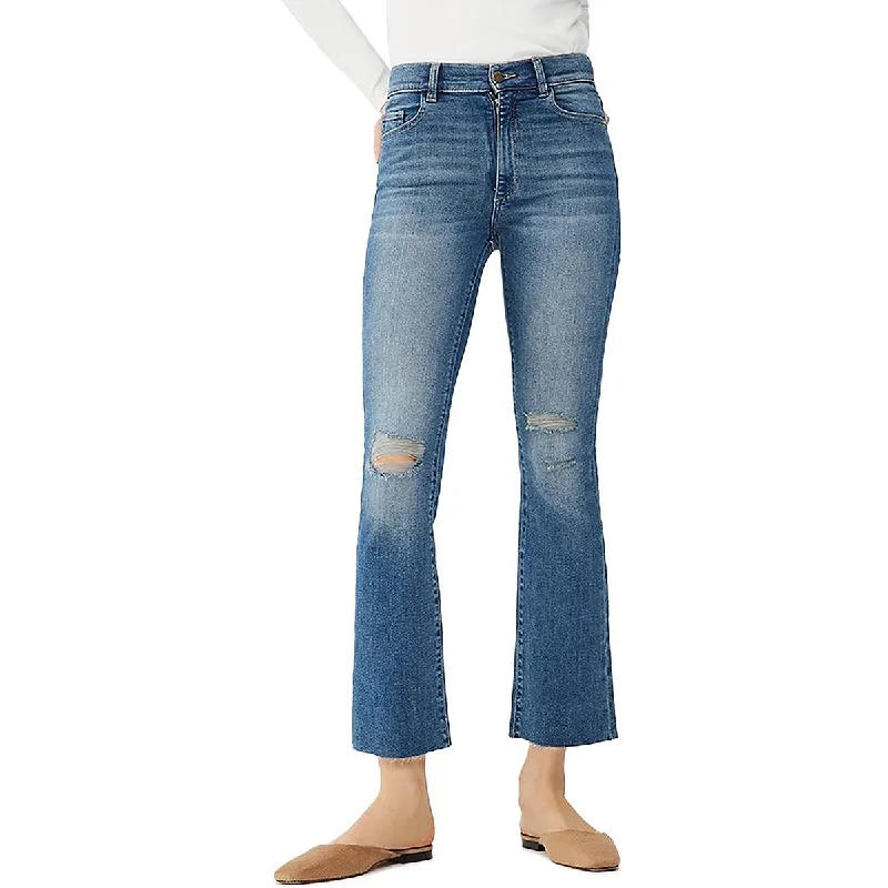 Cycling Jeans for Biking -Denim jeans for concerts-DL1961 Womens High Rise Distressed Bootcut Jeans